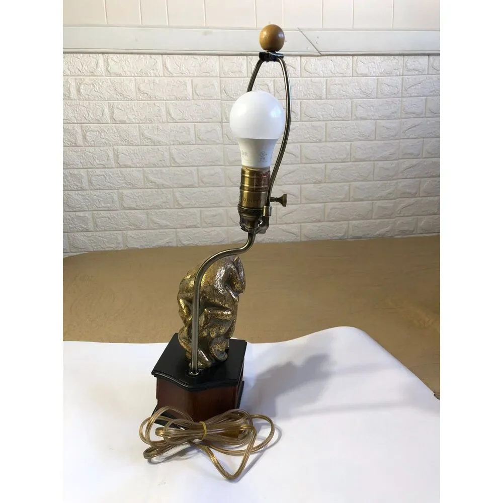 Vintage Bombay Co Three Wise Monkeys Brass Table Lamp See Hear Speak No Evil